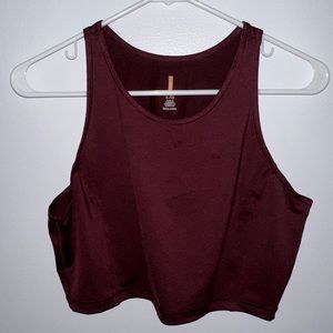 NWOT Maroon Lucy cropped athletic work out tank top size large never worn